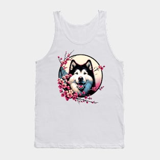 Yakutian Laika Joy in Spring with Cherry Blossoms and Flowers Tank Top